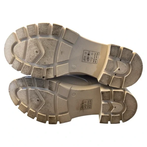 Qupid Renley Wide Heel Combat Boots cream size 6 - Picture 5 of 6